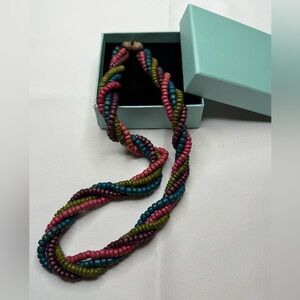 Multicolor Beaded Twist Necklace